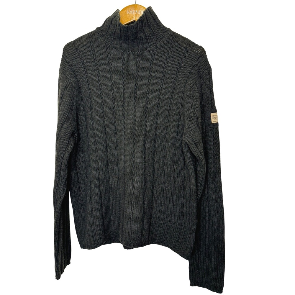 Vintage Abercrombie Wool Turtleneck Sweater Mens Large Green